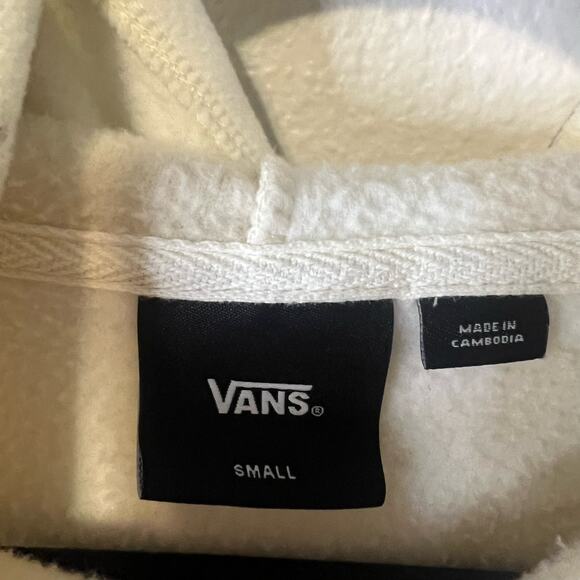 Vans Fleece Tan and Beige Hoodie Sweatshirt Size S - Picture 3 of 5
